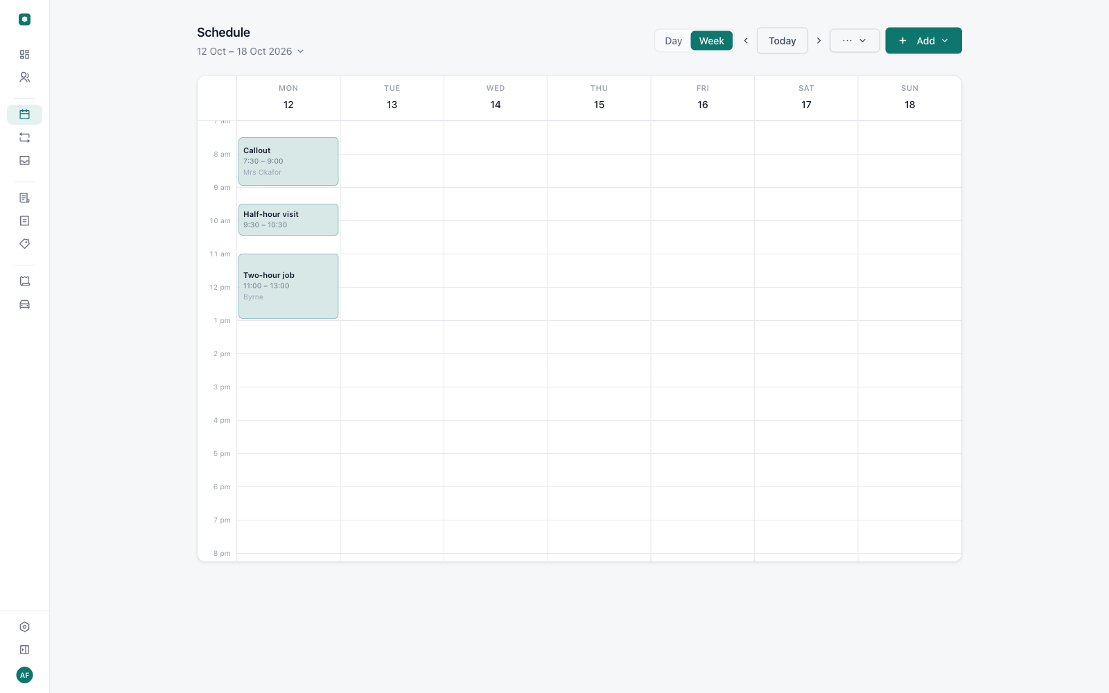 The operivo week schedule